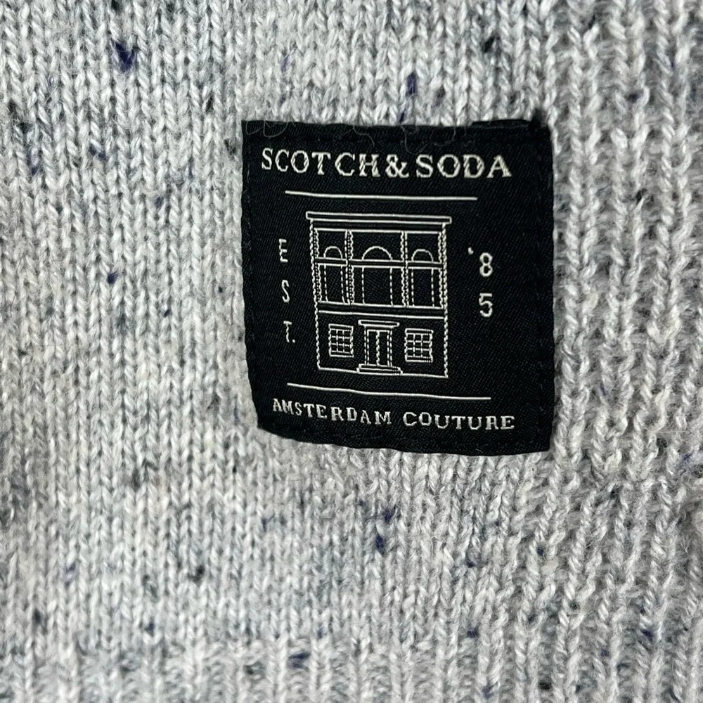 Scotch & Soda Sweater Mens Size Small Gray Heather Double Neck Coastal‎ Timeless - Picture 2 of 10